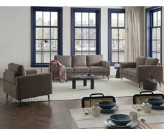 Sofa Beliani 6 vietų svetainės baldų komplektas LOUSTO rudas