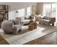 Sofa Beliani 6 vietų svetainės baldų komplektas HOGBO smėlio spalvos