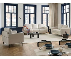 Sofa Beliani 6 vietų svetainės baldų komplektas LOUSTO, šviesiai smėlio spalvos