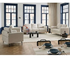 Sofa Beliani 7 vietų poilsio baldų komplektas LOUSTO, šviesiai smėlinis