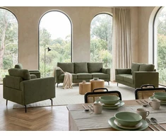 Sofa Beliani 7 vietų poilsio komplektas LOUSTO, žalias