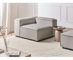 Sofa Beliani ARDAL kampinis modulis, briaunuotas velvetas, smėlio ir pilkos spalvos, kairinis