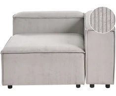 Sofa Beliani ARDAL kampinis modulis, briaunuotas velvetas, smėlio ir pilkos spalvos, kairinis