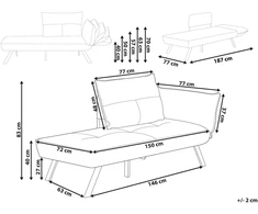 Sofa Beliani Dešinės pusės šezlongas ROCAMADOUR, žalias