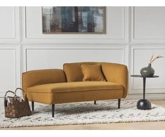 Sofa Beliani Dešininė šezlongas CHEVANNES Boucle garstyčių spalvos