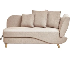 Sofa Beliani Dešininė šezlongas MERI sintetinis linas šviesiai rudas su daiktadėže