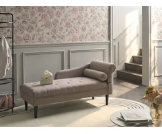 Sofa Beliani Dešininė šezlongas YVOIRE smėlio spalvos