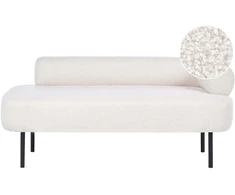 Sofa Beliani Dešininė šezlongo kėdė MIRMANDE Boucle kreminės baltos spalvos