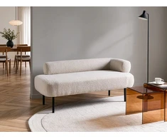 Sofa Beliani Dešininė šezlongo kėdė MIRMANDE Boucle kreminės baltos spalvos