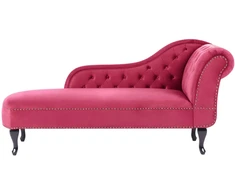 Sofa Beliani Dešininė šezlongo kėdė NIMES aksominė bordo