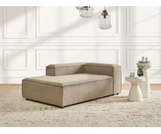 Sofa Beliani Dešininės pusės gulimoji kėdė ARDAL, velvetas, šviesiai ruda