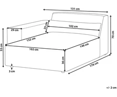 Sofa Beliani Dešininės pusės gultas HELLNAR Boucle, kreminės baltos spalvos