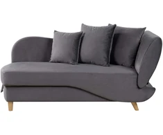 Sofa Beliani Dešininės pusės šezlongas MERI veliūrinis tamsiai pilkas su daiktadėže