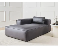 Sofa Beliani Dešininis gultas BRANDE Juodas