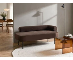 Sofa Beliani Dešininis gultas MIRMANDE tamsiai rudas veliūrinis