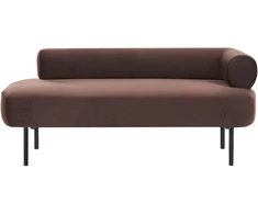 Sofa Beliani Dešininis gultas MIRMANDE tamsiai rudas veliūrinis