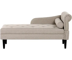 Sofa Beliani Dešininis gultas YVOIRE smėlio spalvos