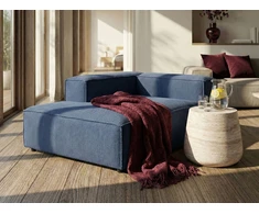 Sofa Beliani Dešininis šezlongas ARDAL, tamsiai mėlynas velvetas