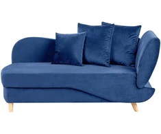 Sofa Beliani Dešininis šezlongas MERI aksominis tamsiai mėlynas su daiktadėže