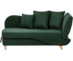 Sofa Beliani Dešininis šezlongas MERI, dirbtinio lino, žalias, su daiktadėže