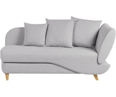 Sofa Beliani Dešininis šezlongas MERI iš sintetinio lino, šviesiai pilkos spalvos su daiktadėže