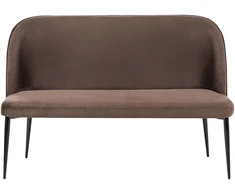 Sofa Beliani Dviejų vietų valgomojo suoliukas OSBY, veliūras, tamsiai rudas