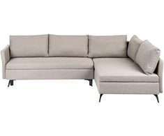 Sofa Beliani Išskleidžiamas kampas 3 asmenims KOGE, smėlio spalvos, su patalynės dėže, kairinis