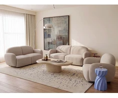 Sofa Beliani JULE bouclé poilsio komplektas 6 asmenims, smėlio spalvos