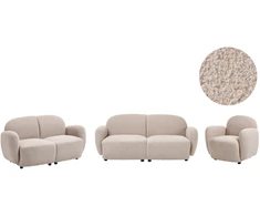Sofa Beliani JULE bouclé poilsio komplektas 6 asmenims, smėlio spalvos