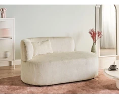 Sofa Beliani Kairinis gultas „VANVEY“, velvetinis, šviesiai smėlio spalvos