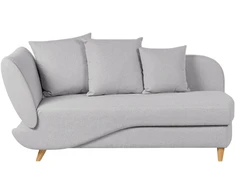 Sofa Beliani Kairinis sėdimas gultas MERI su daiktadėže, sintetinis linas, šviesiai pilkas