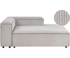 Sofa Beliani Kairinis šezlongas ARDAL iš velvetinio audinio, smėlio ir pilkos spalvos