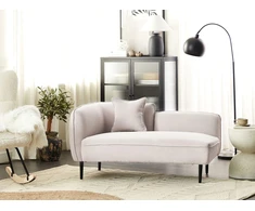 Sofa Beliani Kairinis šezlongas CHEVANNES Boucle šviesiai smėlio spalvos