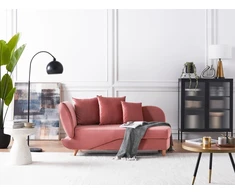 Sofa Beliani Kairinis šezlongas MERI su daiktadėže, veliūrinis, rožinis