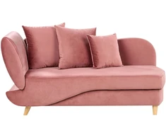 Sofa Beliani Kairinis šezlongas MERI su daiktadėže, veliūrinis, rožinis