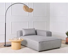 Sofa Beliani Kairysis gultas BRANDE Šviesiai pilkas