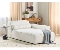 Sofa Beliani Kairysis gultas HELLNAR Boucle, kreminės baltos spalvos