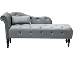 Sofa Beliani Kairysis gultas IVRY Veliūras Pilkas