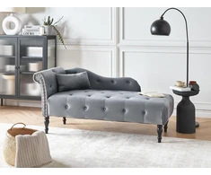 Sofa Beliani Kairysis gultas IVRY Veliūras Pilkas