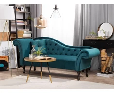 Sofa Beliani Kairysis gultas LATTES, aksominis, lazūro spalva