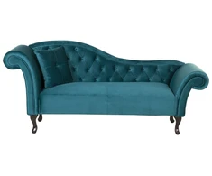 Sofa Beliani Kairysis gultas LATTES, aksominis, lazūro spalva