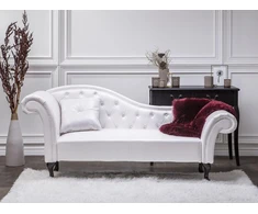 Sofa Beliani Kairysis gultas LATTES, dirbtinė oda, baltas