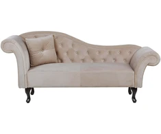 Sofa Beliani Kairysis gultas LATTES, veliūras, smėlio spalvos