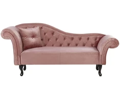 Sofa Beliani Kairysis gultas LATTES, veliūrinis, rožinis