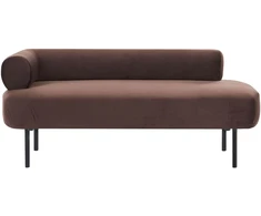 Sofa Beliani Kairysis gultas MIRMANDE tamsiai rudas veliūrinis