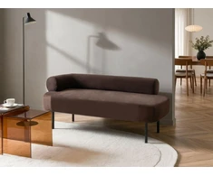 Sofa Beliani Kairysis gultas MIRMANDE tamsiai rudas veliūrinis