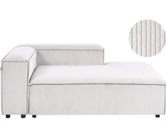 Sofa Beliani Kairysis šezlongas ARDAL, Velvetinis, Kreminė spalva