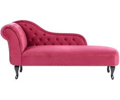 Sofa Beliani Kairysis šezlongas NIMES aksominis bordo