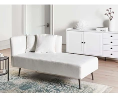 Sofa Beliani Kairysis šezlongas RIOM baltas