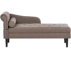 Sofa Beliani Kairysis šezlongas YVOIRE smėlio pilkos spalvos